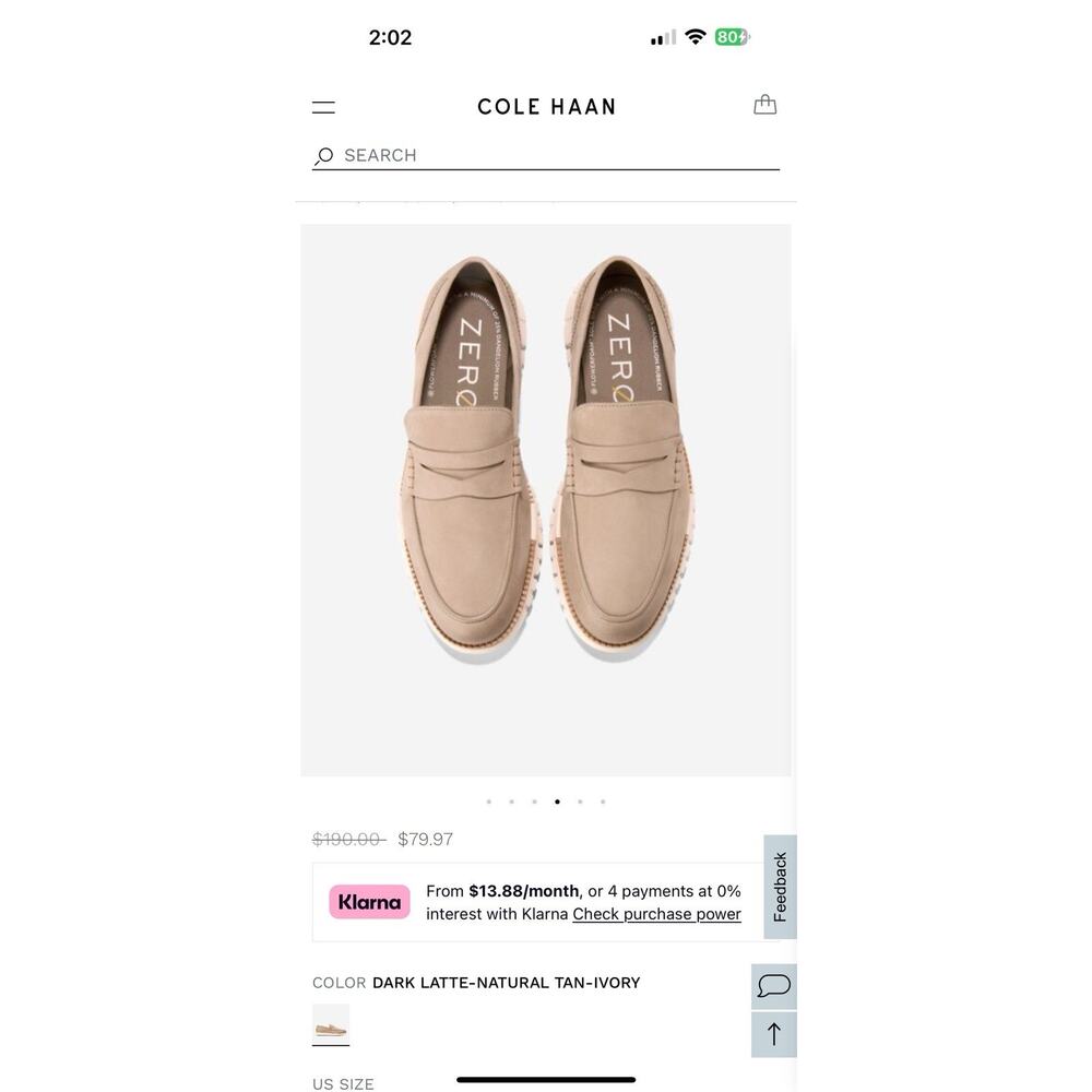 Men's ZERØGRAND Remastered Penny Loafers $199 Size 10.5